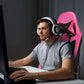 Pink Ergonomic Gaming Chair with Footrest - ElectronAge