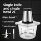 2L Electric Meat Grinder Food Chopper stainless-steel blades  Small Food Processor Removable Dicer 2 Speeds Meat Mincer