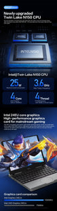 12th Gen Laptop Intel N150 Quad Core 10.5 inch Screen rotate 360° vertically and horizontally DDR4 16GB 128GB-1TB 3200MHz Win 11