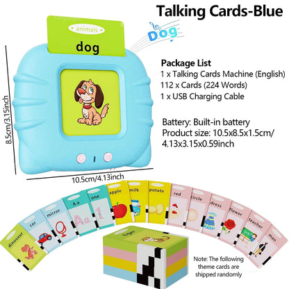 2 in 1 Talking Flash Cards & LCD Writing Tablet English Interactive Learning Machine Education Toy Gift for Boys Girls Toddler