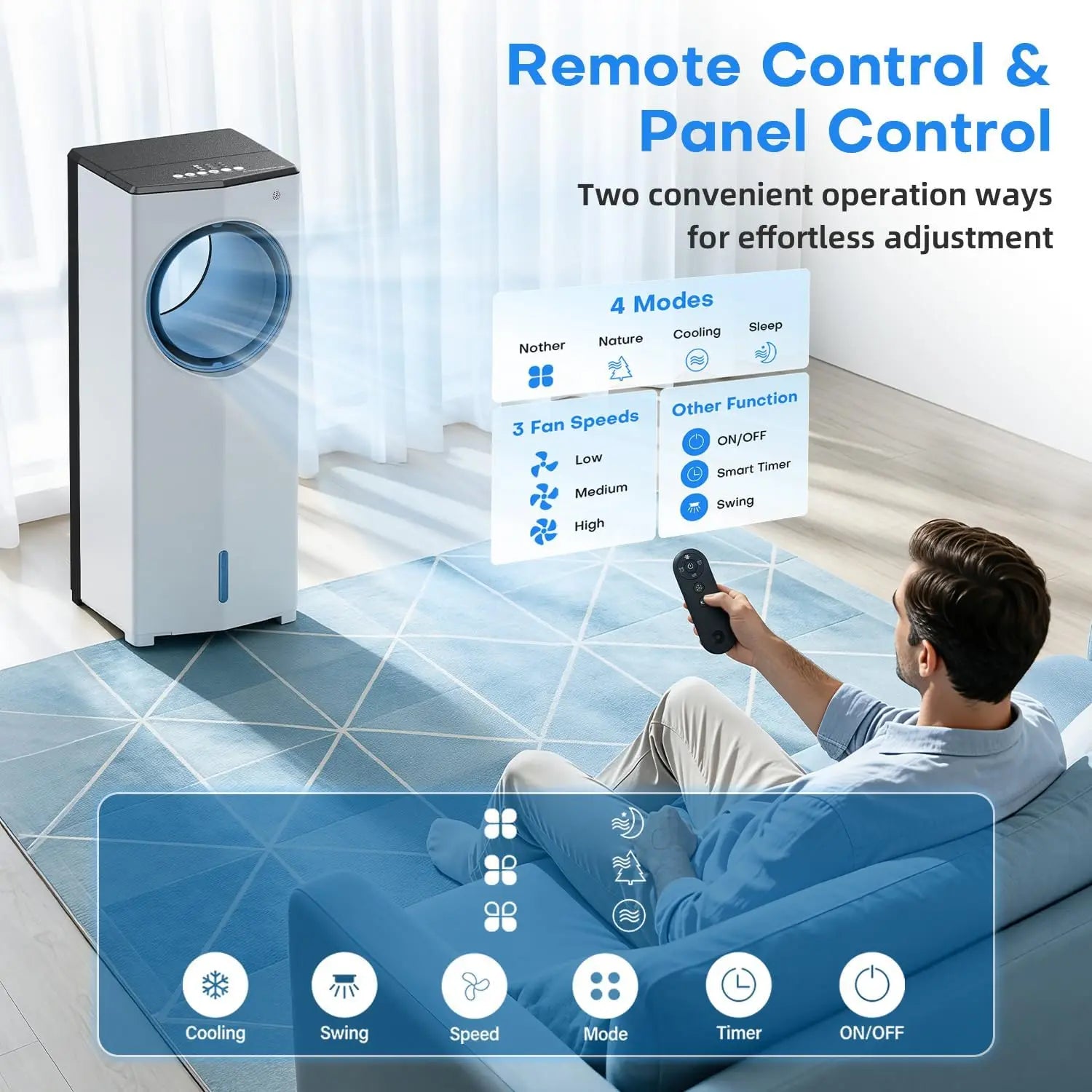 Windowless Portable Air Conditioner, 30" Evaporative Cooler - ElectronAge