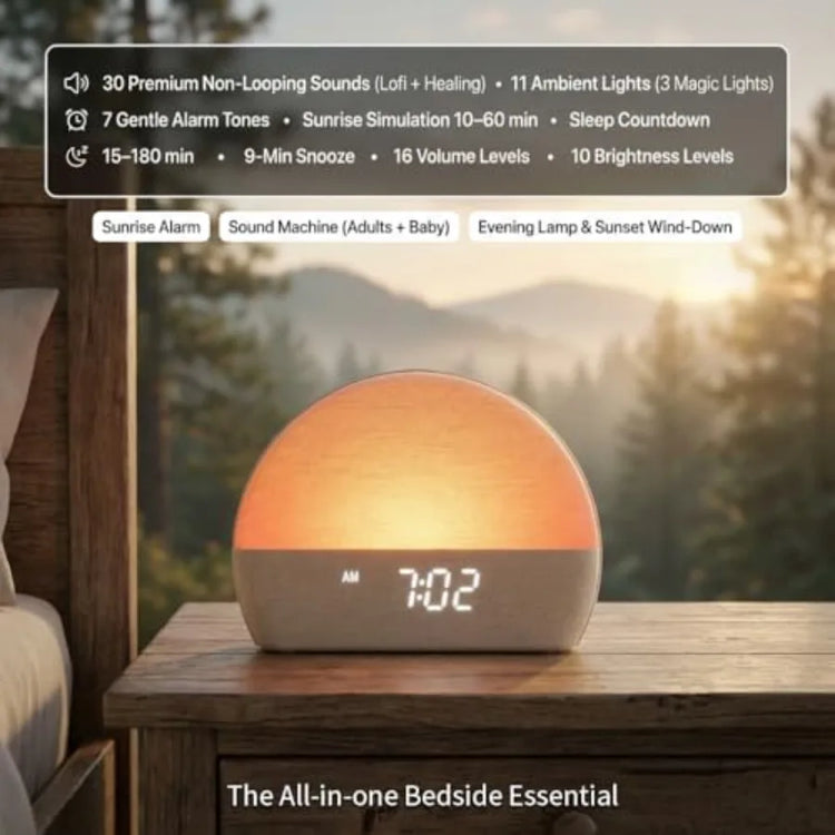 White Noise Sound Machine Sunrise Alarm Clock - ElectronAge