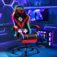 350LBS Gaming Chair with LED RGB Lights Massage Video Gamer Chairs with Footrest Ergonomic High Back Reclining Computer Chair - ElectronAge