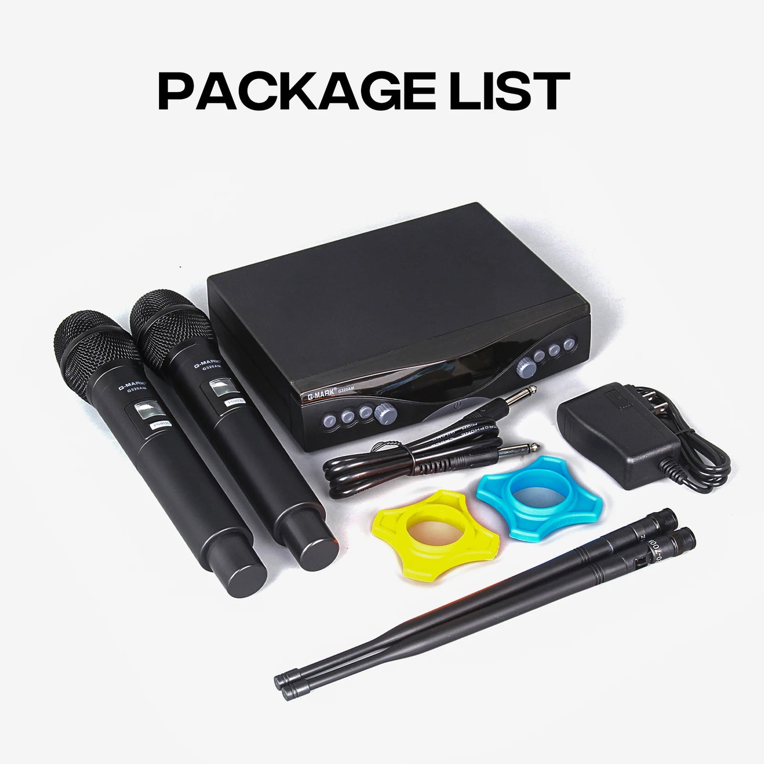 Wireless Microphone G-MARK G320AM Professional UHF 2 Channels Karaoke Mic - ElectronAge