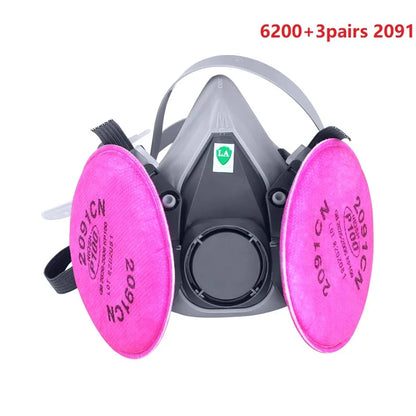 Protective Mask Dust Mask Spray Paint 6200 with 2091 P100 Anti-particle Filter Industrial Dustproof PM2.5 Acid Particle