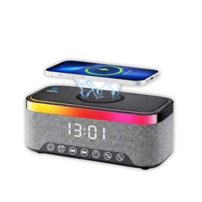 Wireless Charging Alarm Clock with Bluetooth Speaker - ElectronAge