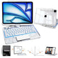 Transparent Keyboard Case for iPad Pro 11 Inch M5 2025/M4 2024 with Multi-Touch Trackpad 360 Rotating Stand 7-Color 3-Level Bac