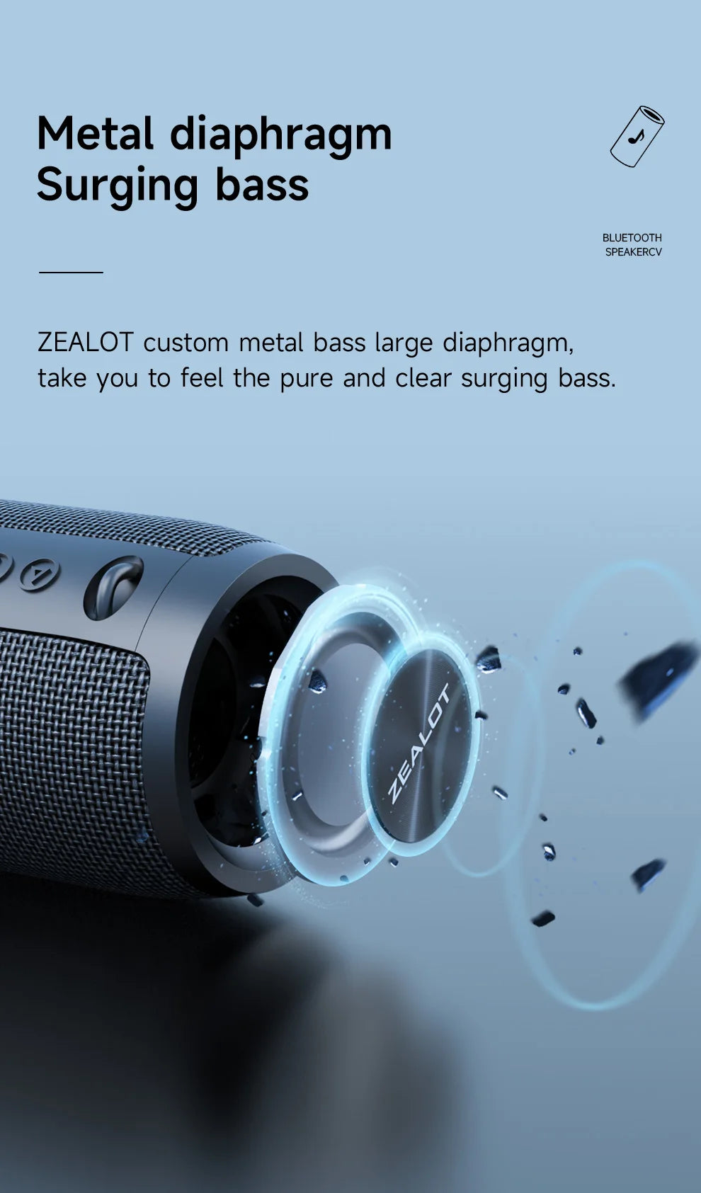 ZEALOT-S51PRO 40W High-power Bluetooth Speaker - ElectronAge