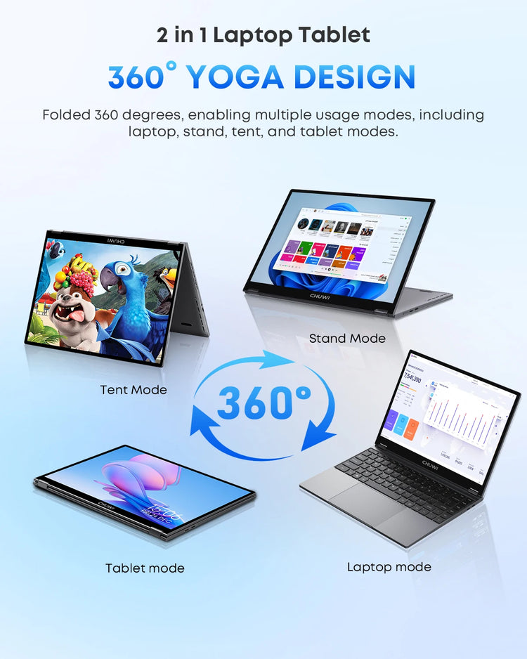 CHUWI FreeBook 2-in-1 Touch Screen Laptop - ElectronAge