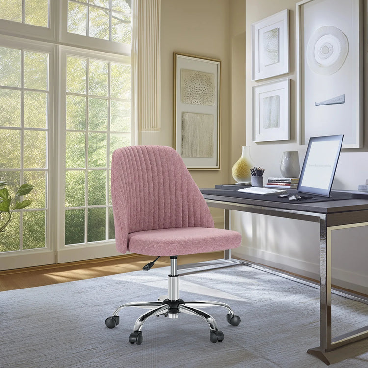 MCQ Armless Ergonomic Fabric Office Chair with 360° Swivel - ElectronAge