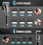 Professional Barber Clippers & Trimmer Set - Cordless Hair Clipper for Men, Fade Haircut Kit