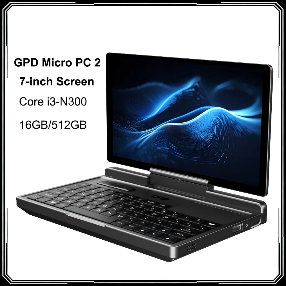 2025 GPD MicroPC2 Intel Core i3-N300 7-inch Industry Laptop - ElectronAge