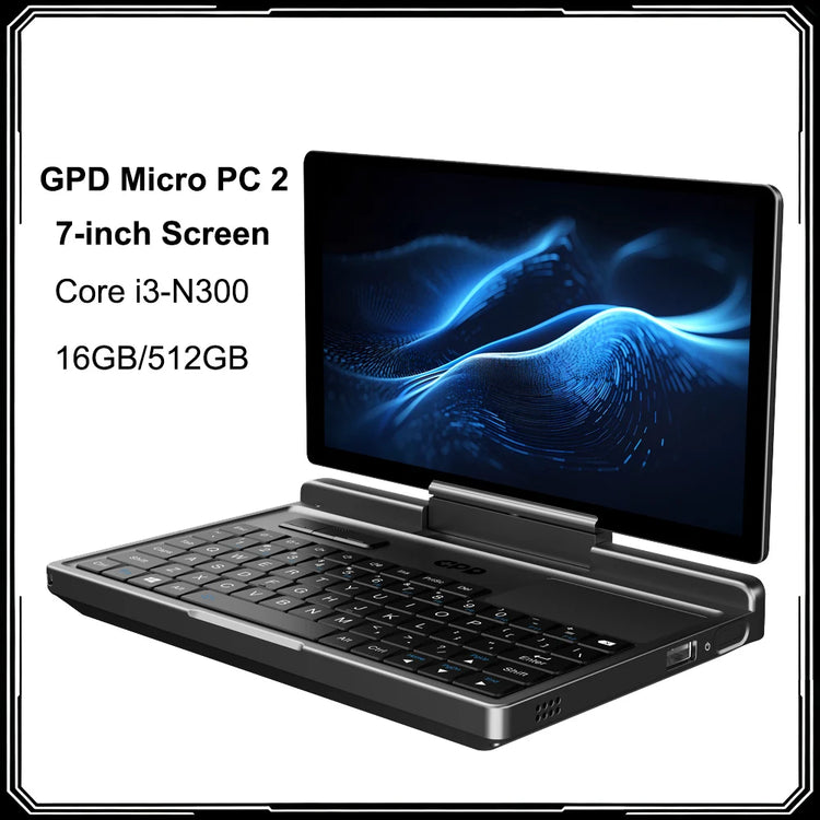 2025 GPD MicroPC2 Intel Core i3-N300 7-inch Industry Laptop - ElectronAge