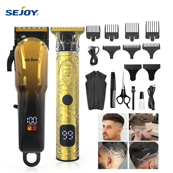 Rechargeable Hair Clippers Kit for Men,Professional Clippers and Trimmers Set,Cordless Hair Beard Trimmer, Barber Clippers,Gift
