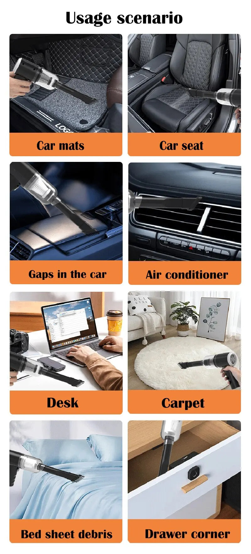 HAOYUNMA 9000Pa Wireless Car Vacuum Cleaner - ElectronAge