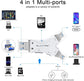4 in 1 SD Card Reader for iPhone iPad Android Mac Computer Camera, Portable Memory Card Adapter with Charging Port