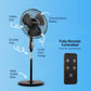 16 Inch Oscillating Pedestal Fan with Remote Control, 3 Speeds, Adjustable Height - Quiet Standing Fan for Office & Living Room