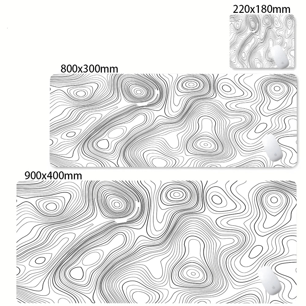 Admisitr XXL Desk Mat Black And White Strata Liquid Mousepad - ElectronAge