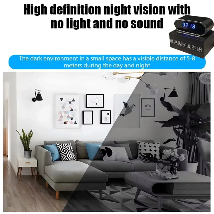 Improved 4KHD mini WiFi clock camera - ElectronAge