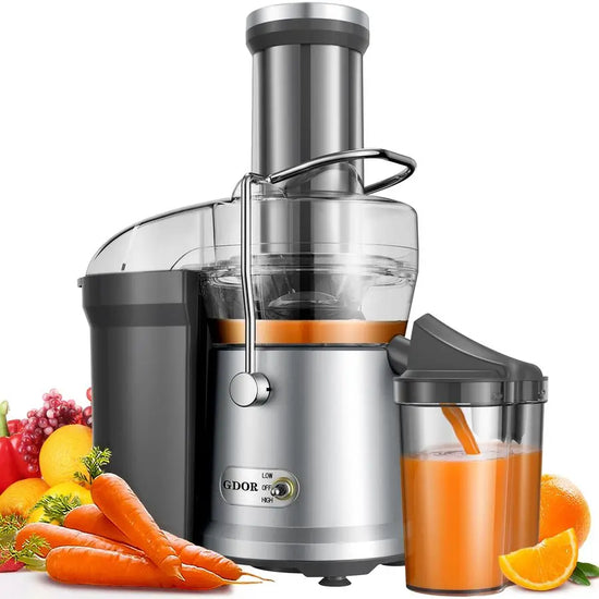 XMSJ Powerful 1200W Juicer Machine, 3.2 Wide Chute - ElectronAge