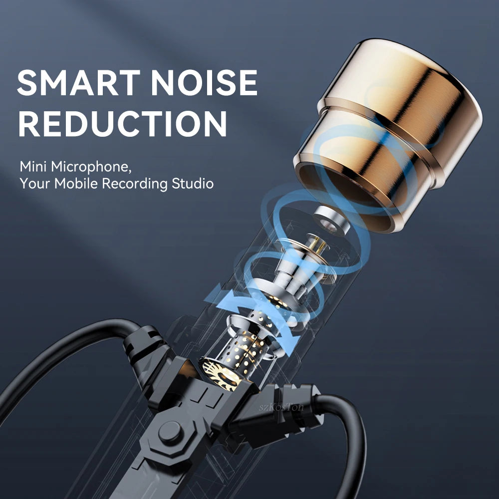 SZKOSTON Wired HiFi Headphones with Mini Condenser Microphone - ElectronAge