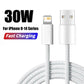 30W Fast Charging USB Cable For iPhone 14 13 12 11 Pro Max 8 7 6 Plus XS X XR Type C Data Line 2M Quick Charge Phone Accessories
