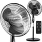 16 Inch Oscillating Pedestal Fan with Remote Control, 3 Speeds, Adjustable Height - Quiet Standing Fan for Office & Living Room