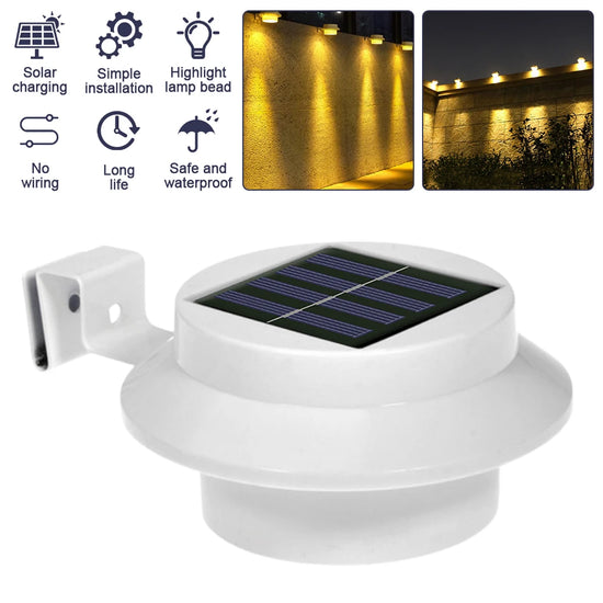 Solar Fence Lights Outdoor Solar Powered Lamps Waterproof LED Gutter Lights for Yard Garden Pathway Lighting Scene Night View