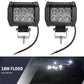 2-4 pcs Car Led Light Bar 18W Work Light Lamp spot flood beam 4" Motorcycle Tractor Boat Off Road 4WD 4x4 Truck SUV ATV 12V 24V