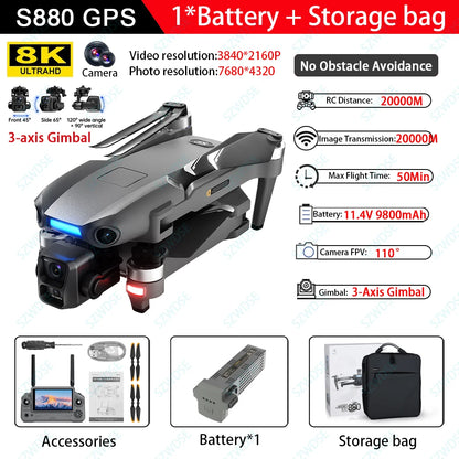 S880 Max Fishing GPS Drone 8K Dual Camera