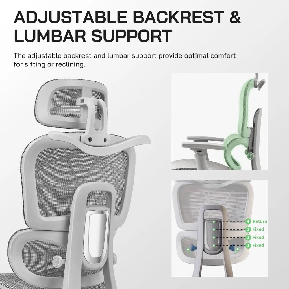 mesh ergonomic office chair with footrest - ElectronAge