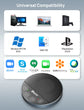 USB&Type-C Speakerphone Speaker Microphone, Touch Buttons 360° Omnidirectional Pickup for Conference Skype Zoom Computer Mic
