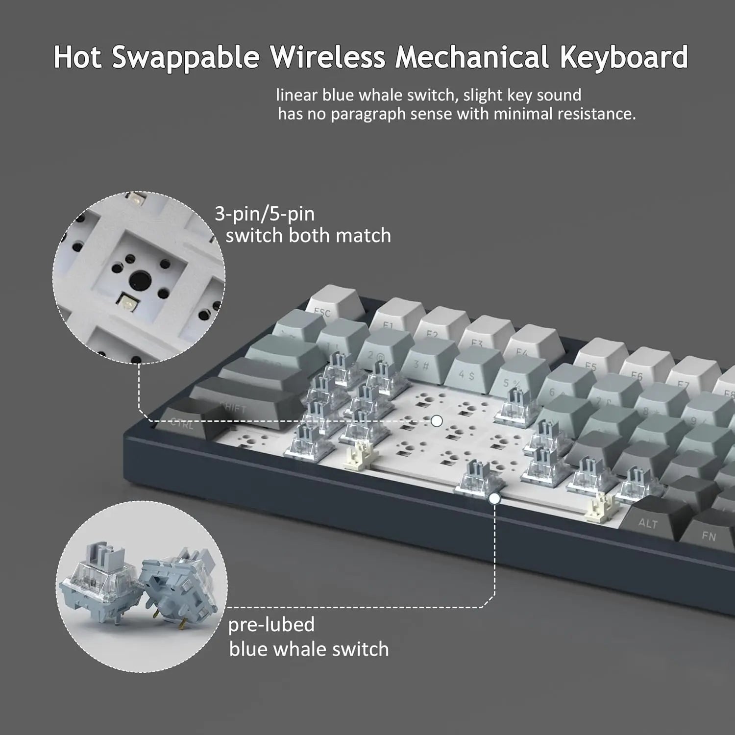 MageGee LIGHT75 Wireless Creamy Keyboard - ElectronAge