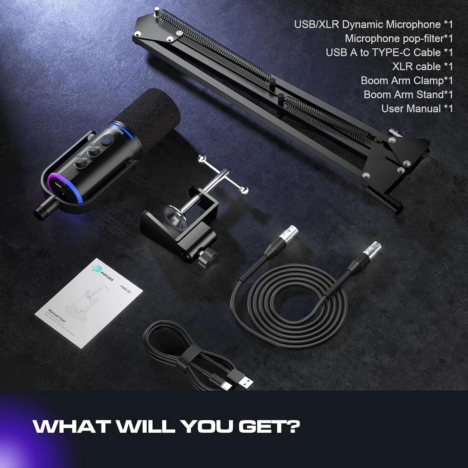 XLR/USB Gaming Microphone Kit: Dynamic PC Mic - ElectronAge