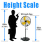 20-Inch Metal Pedestal Fan, Industrial Metal Standing Fan with Adjustable Height, 3 Speeds, 80° Oscillation & 50° Head Tilt