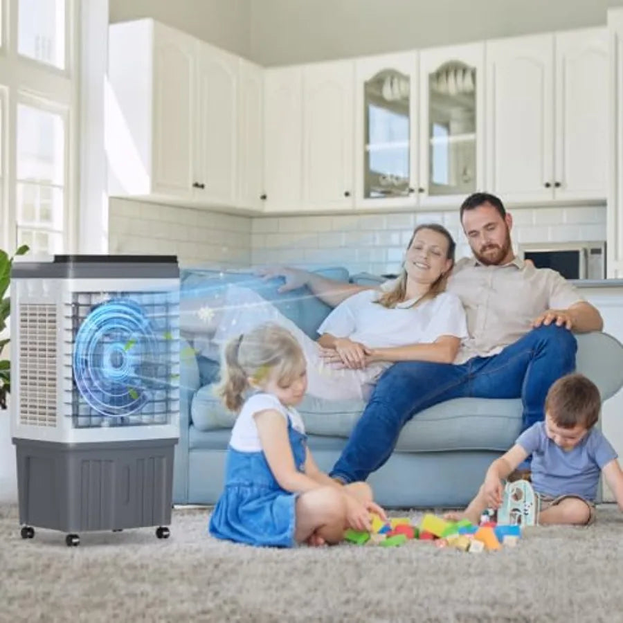 110V Evaporative Air Cooler with 6.6 Gal Water Tank - ElectronAge
