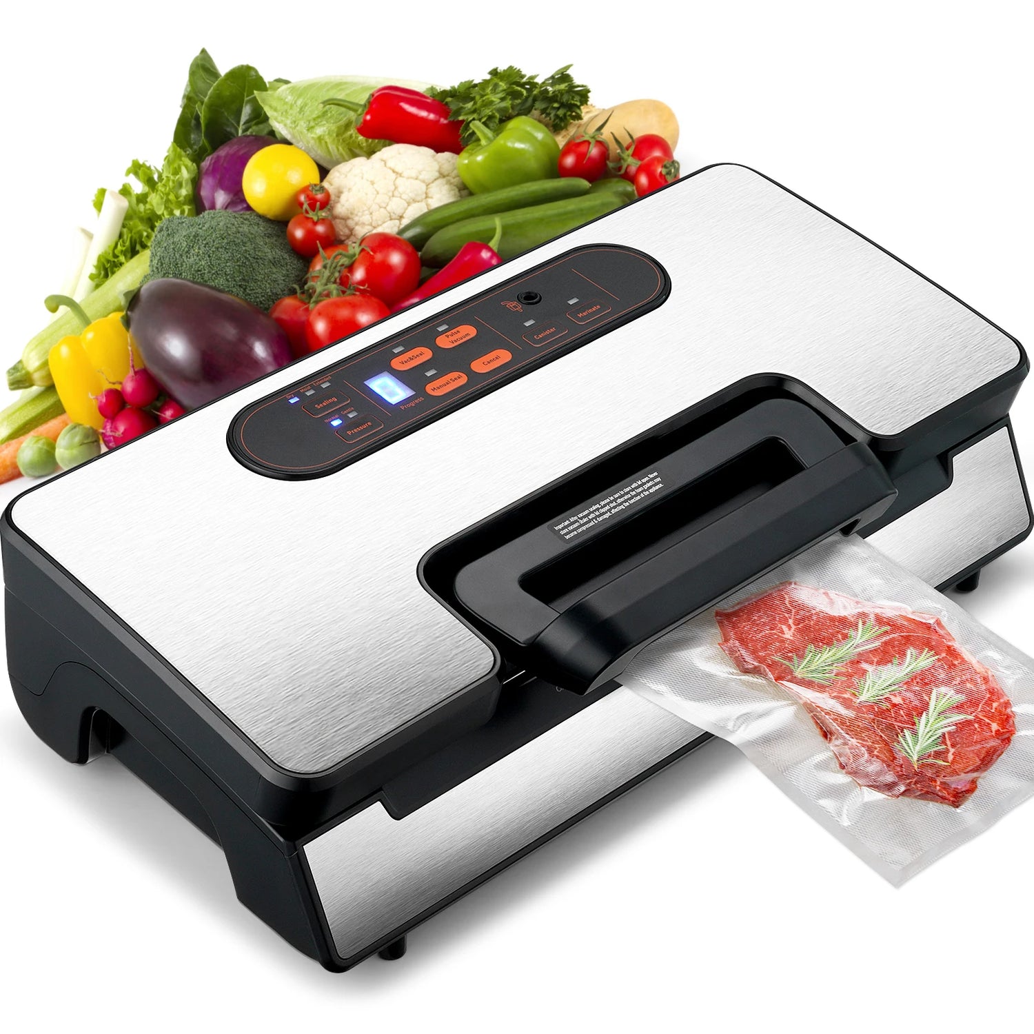 SucceBuy 90Kpa 130W Vacuum Sealer Food Packaging Machine with Free 10pcs Vacuum bags for Household Kitchen Vacuum Food Sealing - ElectronAge