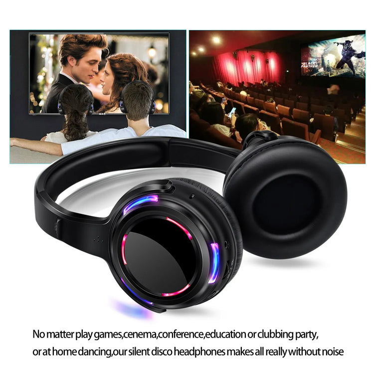 UHF RF Silent Disco Headphones Wireless DJ Headset - ElectronAge