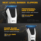 Professional Cordless Hair Clippers and Trimmer Set for Men, Fade White Barber Kit with Accessories
