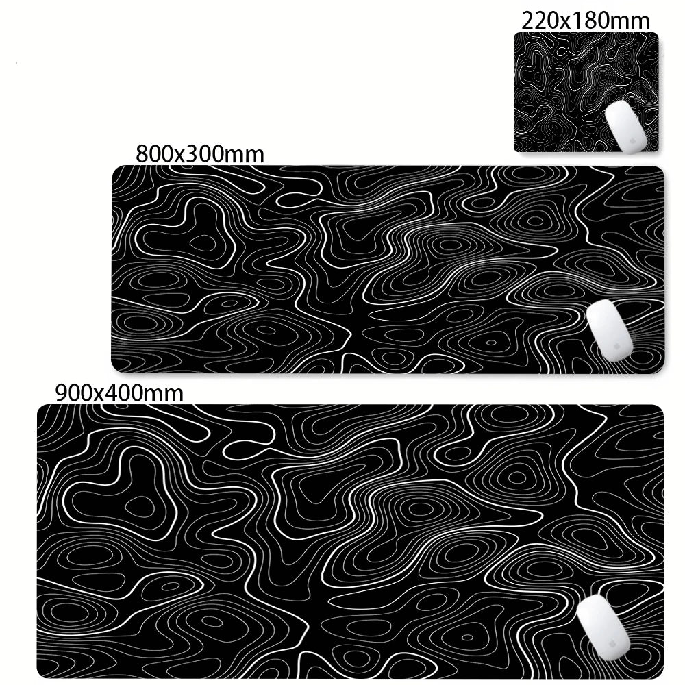 Admisitr XXL Desk Mat Black And White Strata Liquid Mousepad - ElectronAge