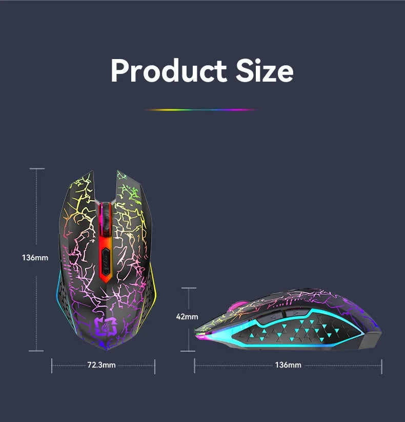 kebidumei Bluetooth 5.2 Wireless Mouse RGB - ElectronAge
