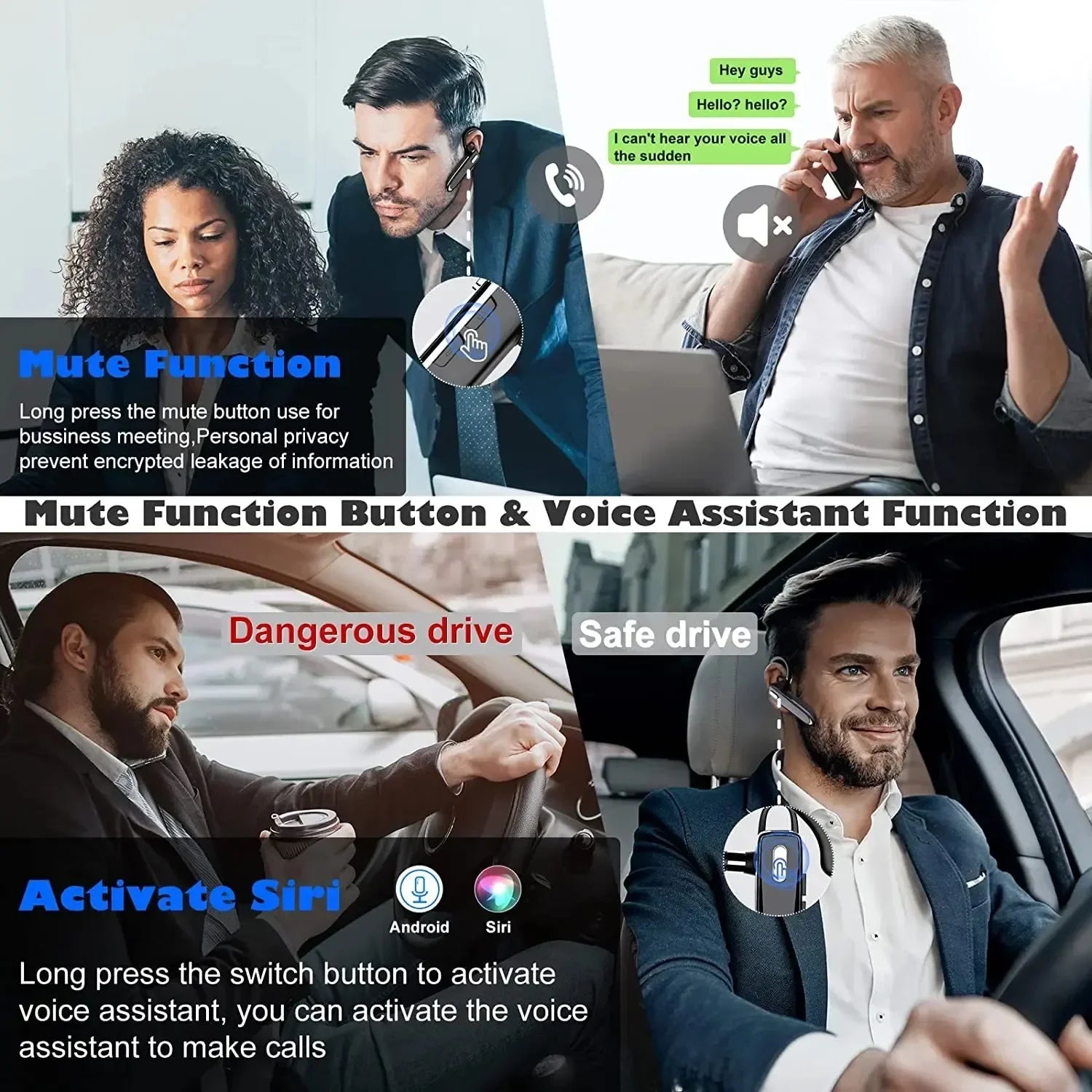 EARDECO Wireless Headphones Bluetooth Earphone - ElectronAge