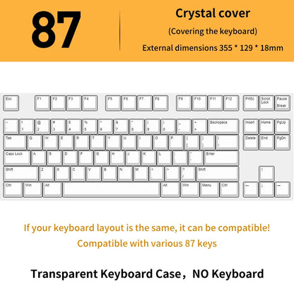 **78/108 Keys Acrylic Transparent Dust-Proof Keyboard Case Mechanical Keyboard Dust Cover For E-Sports Computer Gamer