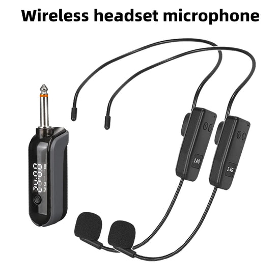 2.4G Wireless Professional Neckband Headset Microphone One to Two Wireless Headset Business Laptop Conference Microphone