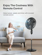 18 inch Oscillating Pedestal Fan with Remote, LED Display, 5 Speeds & 7-Hour Timer
