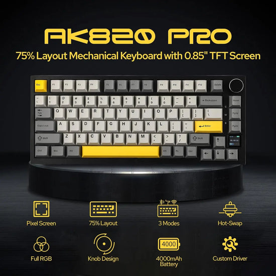 Ajazz AK820/AK820Pro Gaming Mechanical Keyboard - ElectronAge