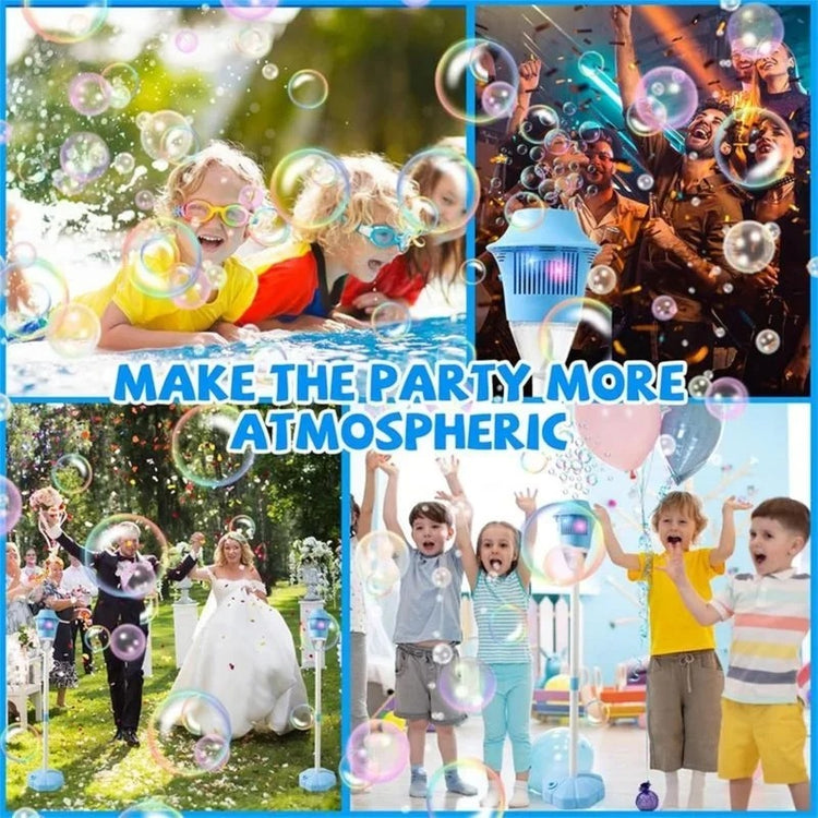 Automatic Handheld Bubble Machine for Kids, Bubble Maker Spring Summer Toys with Lights, Outdoor Rechargeable Blower Best Easter Gift for Children - ElectronAge