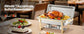 SucceBuy 8 Qt 4 Pack Chafing Dish Buffet Set Stainless Steel Chafer with 2 Full Size and 4 Half Size Pans Catering Warmer Server - ElectronAge