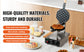 SucceBuy Commercial Egg Bubble Waffle Maker 1400W Non-Stick Stainless Steel Bubble Puff w/180° Rotatable 2 Pans & Wooden Handles