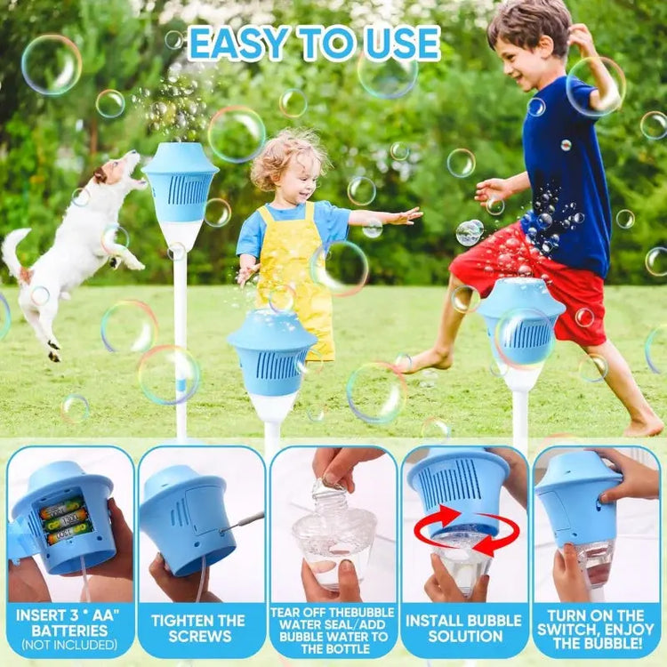 Automatic Handheld Bubble Machine for Kids, Bubble Maker Spring Summer Toys with Lights, Outdoor Rechargeable Blower Best Easter Gift for Children - ElectronAge